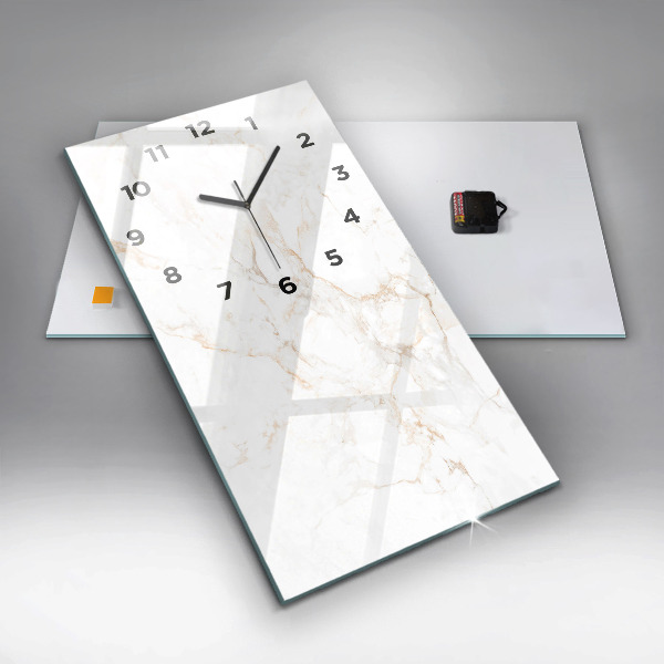 Ceas vertical de perete din sticlă Marmură elegantă