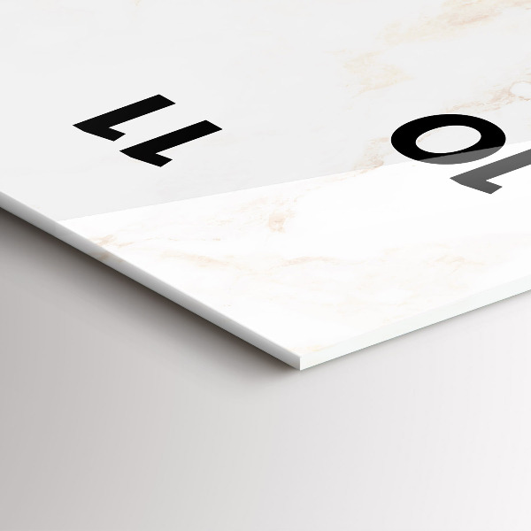 Ceas vertical de perete din sticlă Marmură elegantă