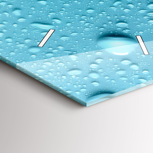 Ceas vertical de perete din sticlă Picături de apă pe sticlă