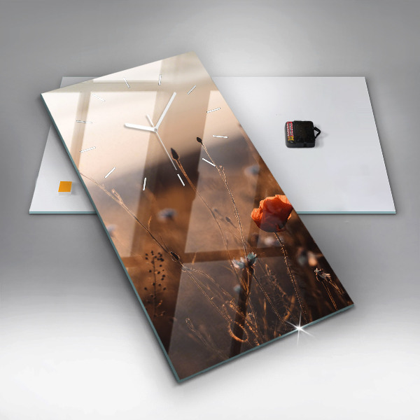 Ceas vertical de perete din sticlă Câmp de răsărit