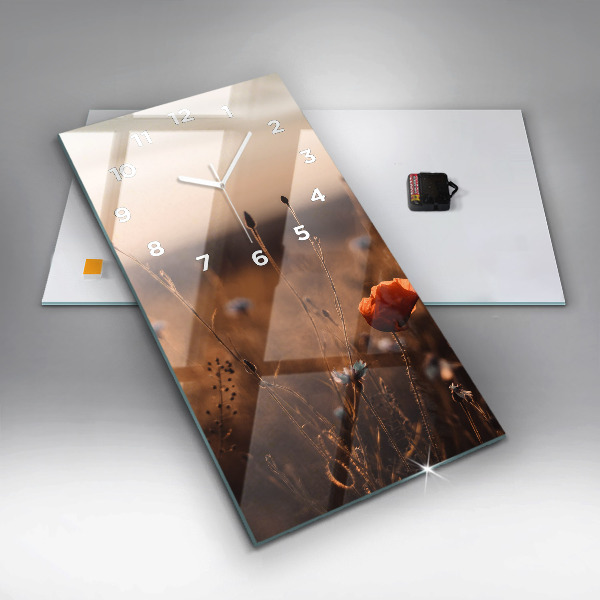 Ceas vertical de perete din sticlă Câmp de răsărit