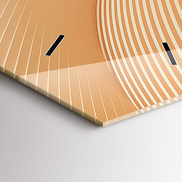 Ceas vertical de perete din sticlă Model de val abstract