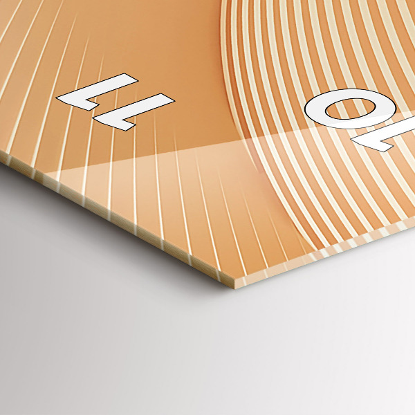 Ceas vertical de perete din sticlă Model de val abstract