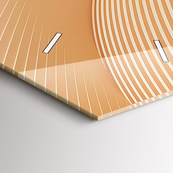 Ceas vertical de perete din sticlă Model de val abstract