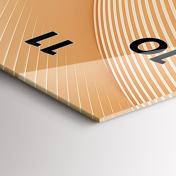 Ceas vertical de perete din sticlă Model de val abstract