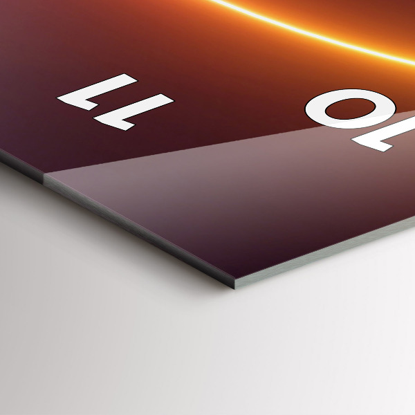 Ceas vertical de perete din sticlă Abstracția fumului 3D