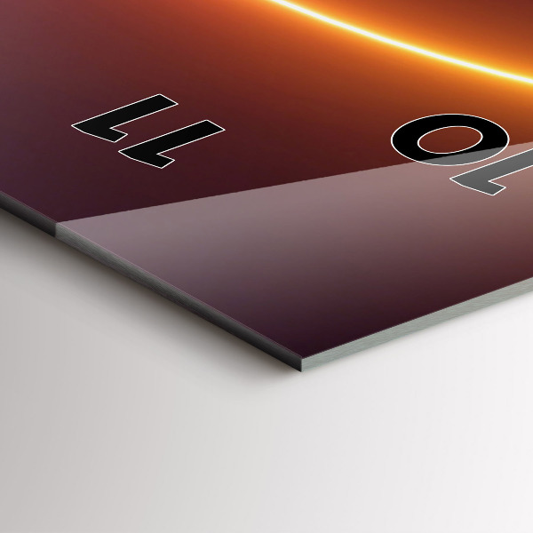 Ceas vertical de perete din sticlă Abstracția fumului 3D