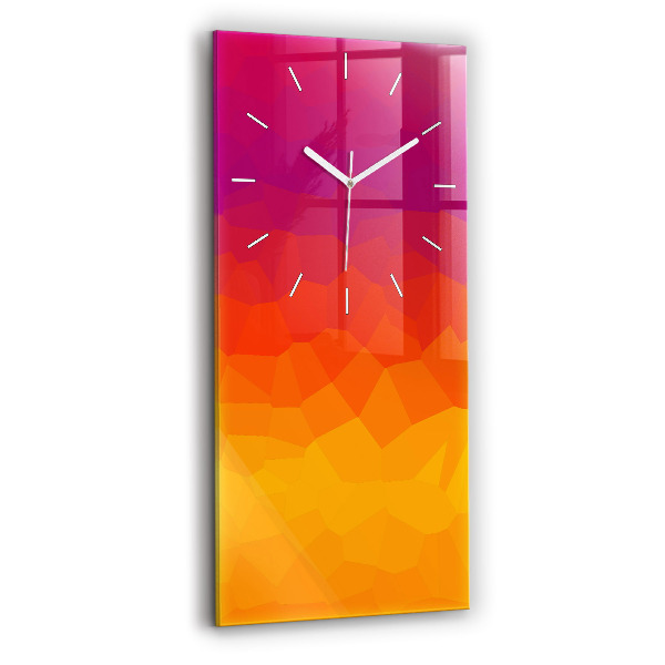 Ceas vertical de perete din sticlă Abstracție colorată