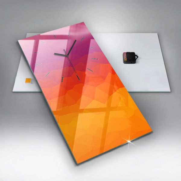 Ceas vertical de perete din sticlă Abstracție colorată