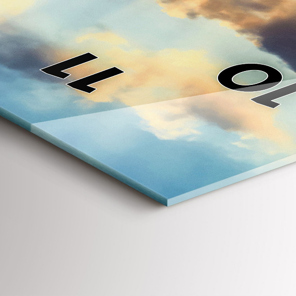 Ceas vertical de perete din sticlă Apus de soare pe plajă