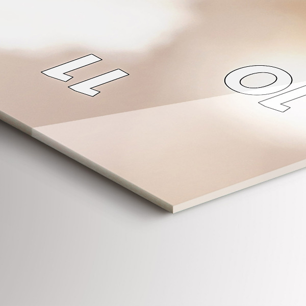 Ceas vertical de perete din sticlă Flori mici albe