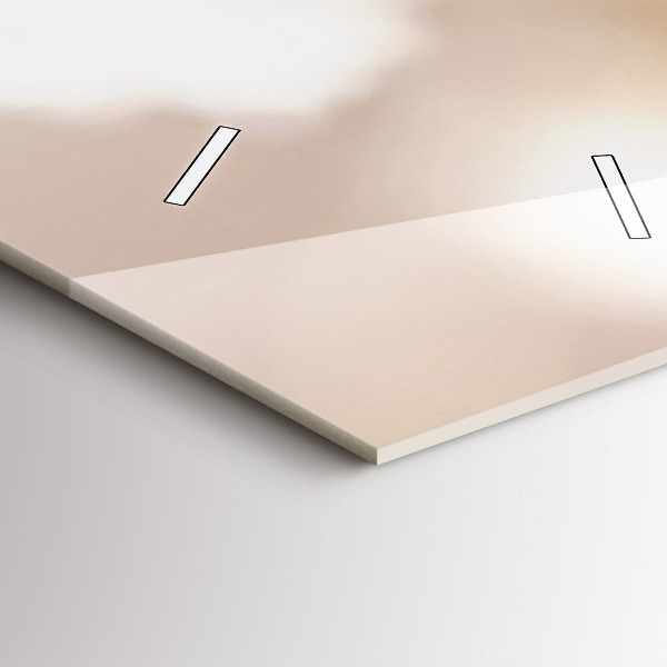 Ceas vertical de perete din sticlă Flori mici albe