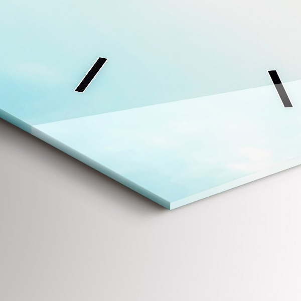 Ceas vertical de perete din sticlă Barci pe lac