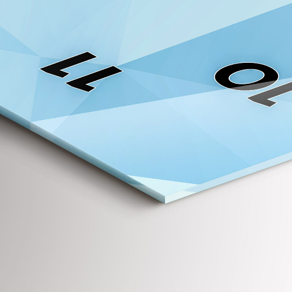 Ceas vertical de perete din sticlă Abstracția triunghiurilor