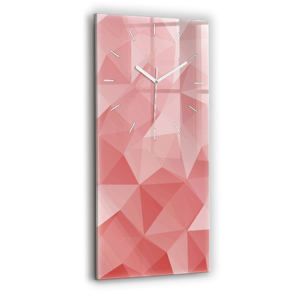 Ceas vertical de perete din sticlă Abstracția triunghiurilor