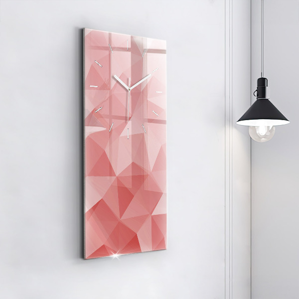 Ceas vertical de perete din sticlă Abstracția triunghiurilor
