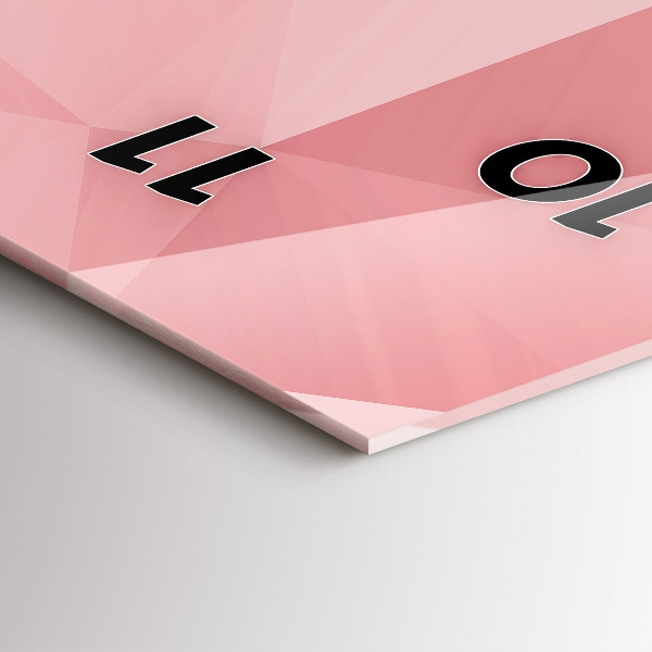 Ceas vertical de perete din sticlă Abstracția triunghiurilor