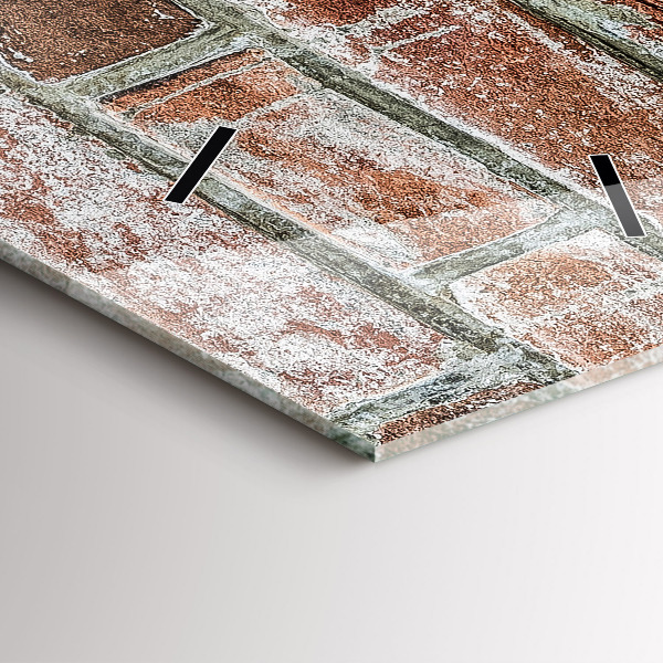 Ceas vertical de perete din sticlă Zid de cărămidă