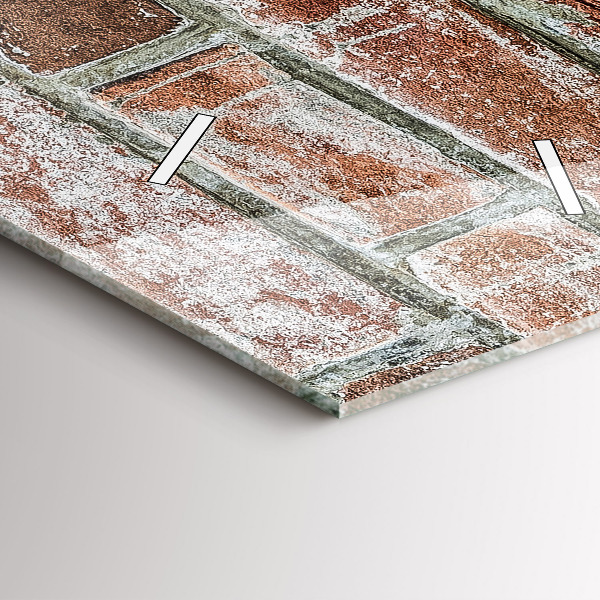 Ceas vertical de perete din sticlă Zid de cărămidă