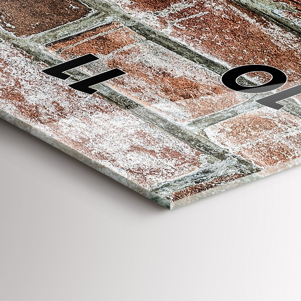 Ceas vertical de perete din sticlă Zid de cărămidă