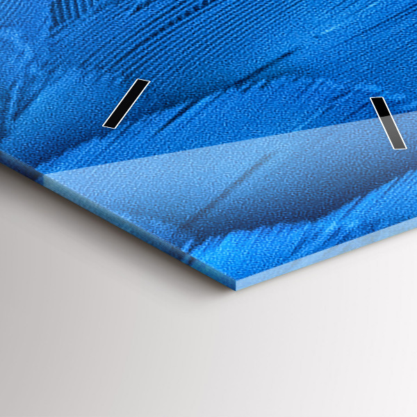 Ceas vertical de perete din sticlă Pene de pasăre