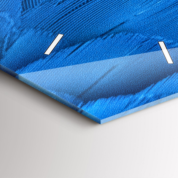 Ceas vertical de perete din sticlă Pene de pasăre