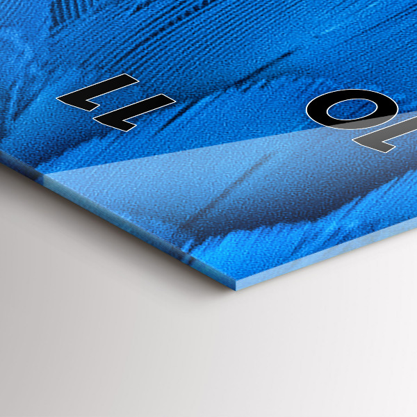 Ceas vertical de perete din sticlă Pene de pasăre