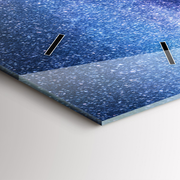 Ceas vertical de perete din sticlă Calea Lactee și munții