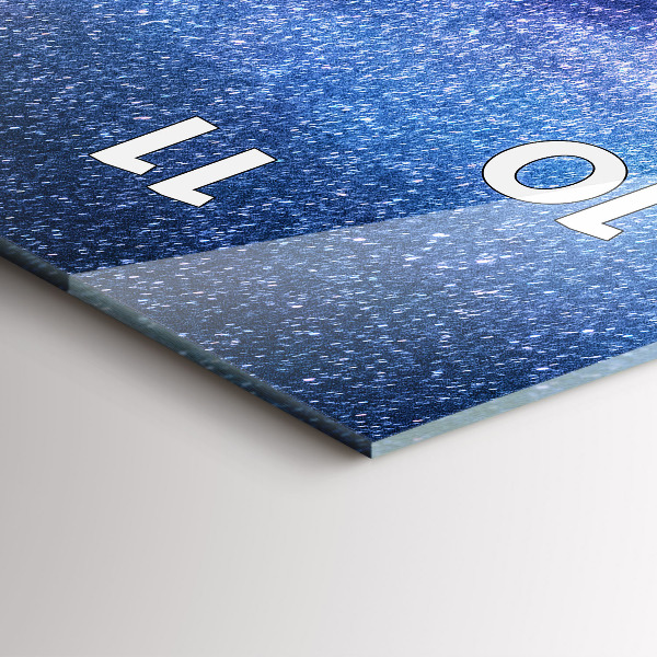 Ceas vertical de perete din sticlă Calea Lactee și munții