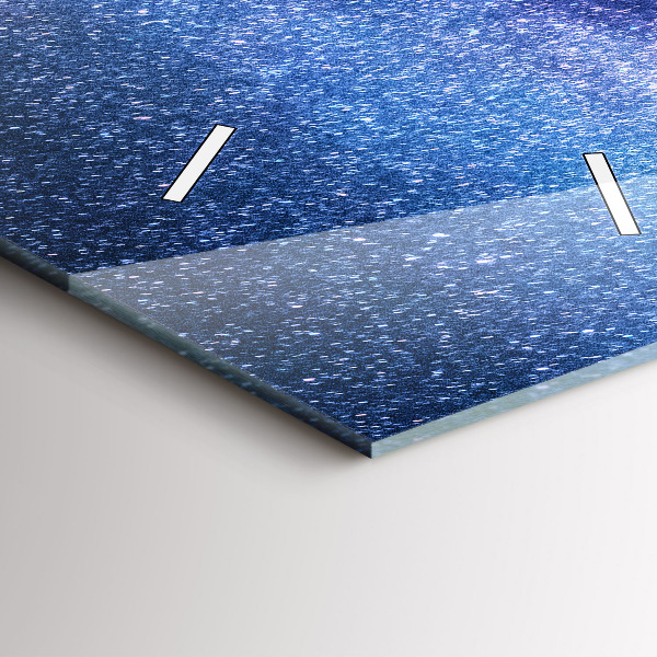 Ceas vertical de perete din sticlă Calea Lactee și munții