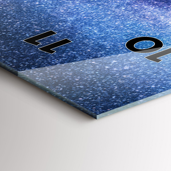 Ceas vertical de perete din sticlă Calea Lactee și munții