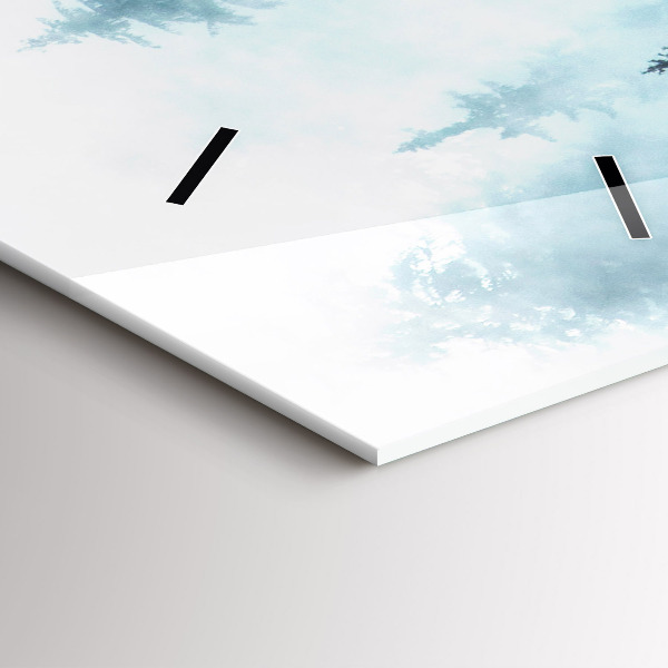 Ceas vertical de perete din sticlă Pădure cețoasă