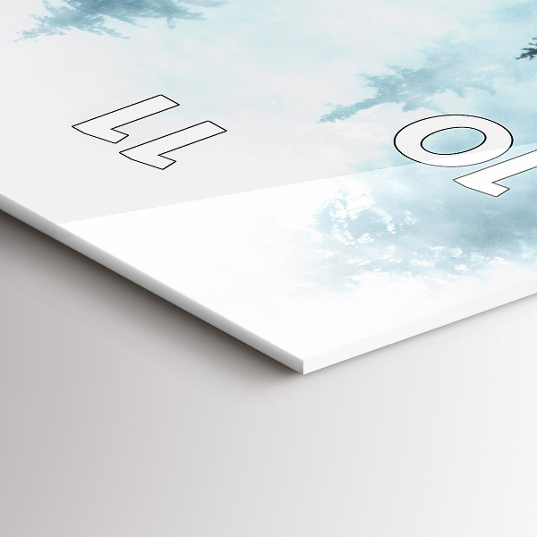 Ceas vertical de perete din sticlă Pădure cețoasă