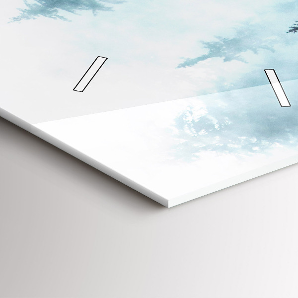 Ceas vertical de perete din sticlă Pădure cețoasă