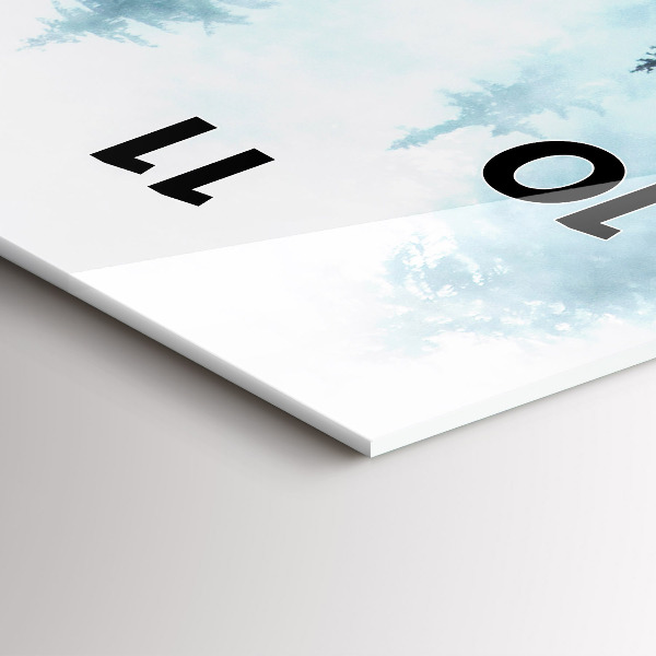 Ceas vertical de perete din sticlă Pădure cețoasă