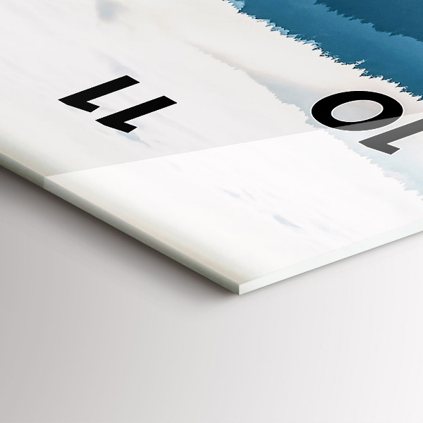 Ceas vertical de perete din sticlă Peisaj montan