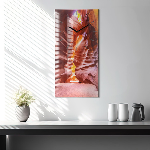 Ceas vertical de perete din sticlă Canion de nisip