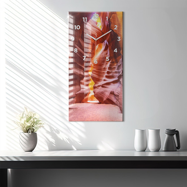 Ceas vertical de perete din sticlă Canion de nisip