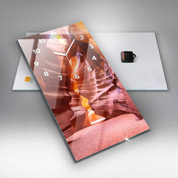 Ceas vertical de perete din sticlă Canion de nisip