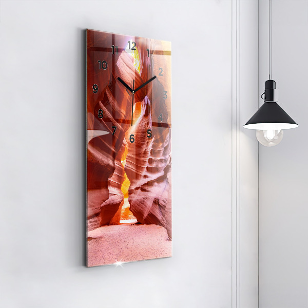 Ceas vertical de perete din sticlă Canion de nisip