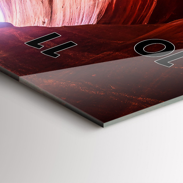 Ceas vertical de perete din sticlă Canion de nisip