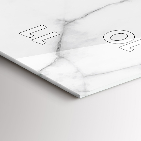 Ceas vertical de perete din sticlă Marmură decorativă