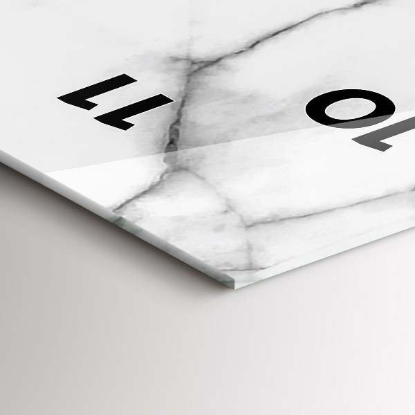 Ceas vertical de perete din sticlă Marmură decorativă