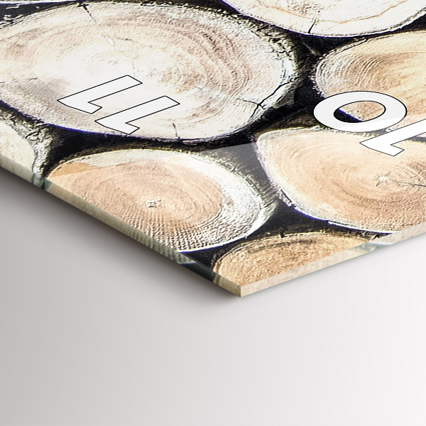 Ceas vertical de perete din sticlă Tăiați cioturile de copac