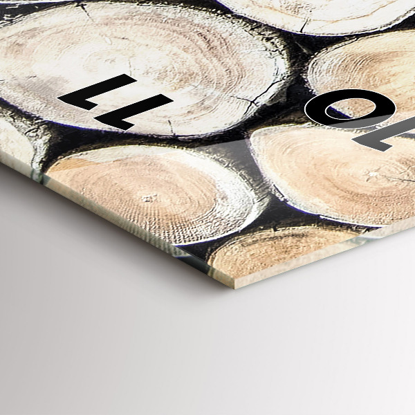 Ceas vertical de perete din sticlă Tăiați cioturile de copac