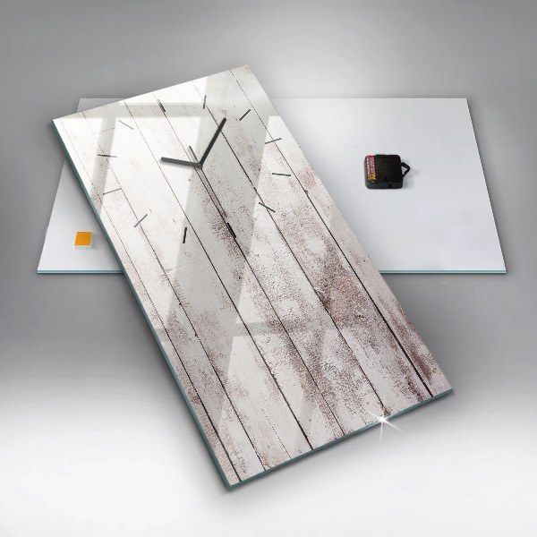 Ceas vertical de perete din sticlă Scânduri din lemn strălucitor