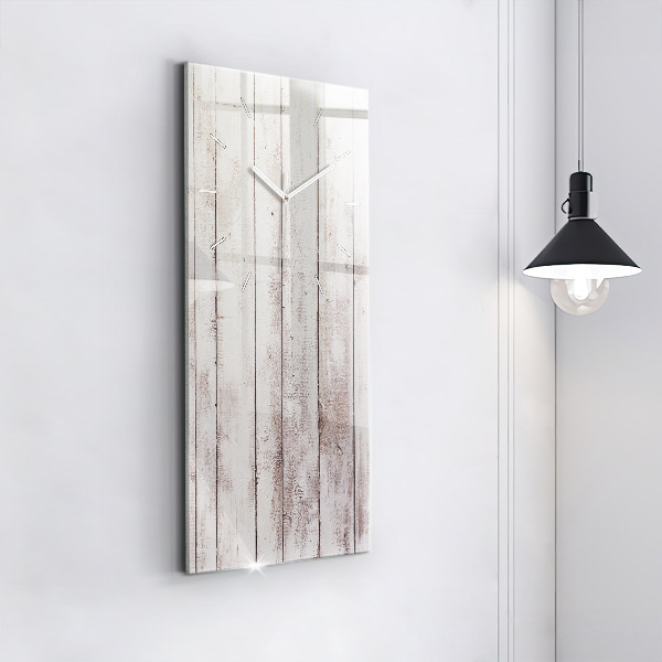 Ceas vertical de perete din sticlă Scânduri din lemn strălucitor