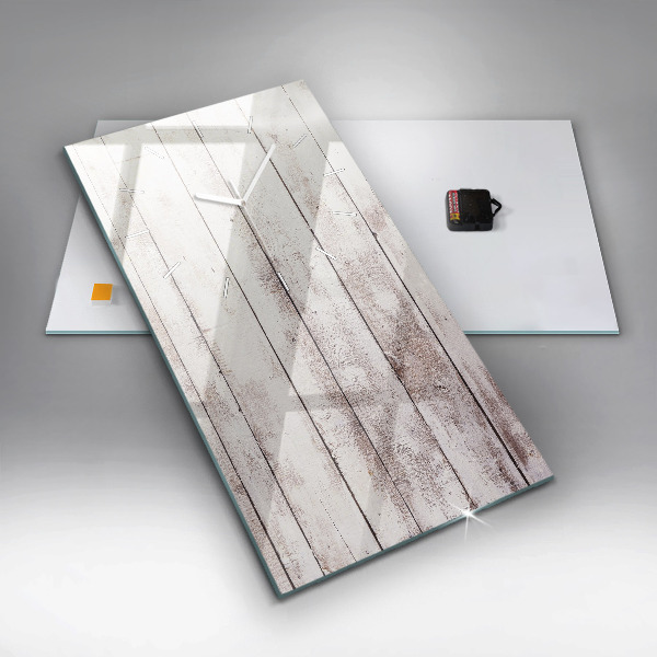 Ceas vertical de perete din sticlă Scânduri din lemn strălucitor