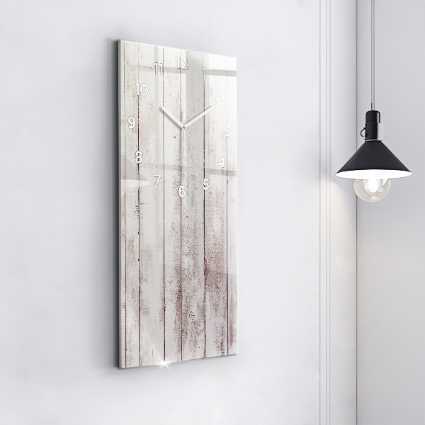 Ceas vertical de perete din sticlă Scânduri din lemn strălucitor