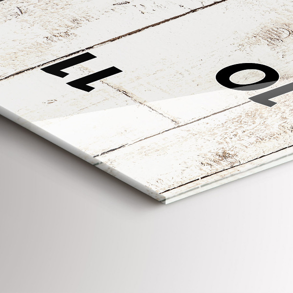 Ceas vertical de perete din sticlă Scânduri din lemn strălucitor